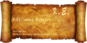 Kövesi Edvin névjegykártya